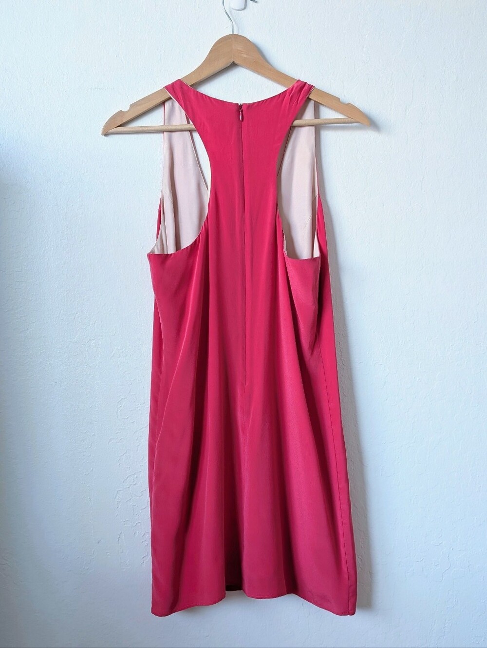 NWT Hot Pink Sleeveless A-Line Silk Dress Size Small - Picture 3 of 6